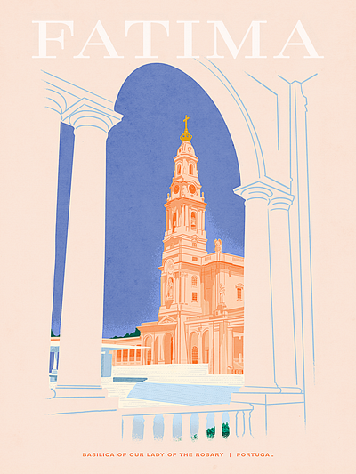 Fatima Travel Poster catholic fatima mary pilgrimage portugal poster series print travel