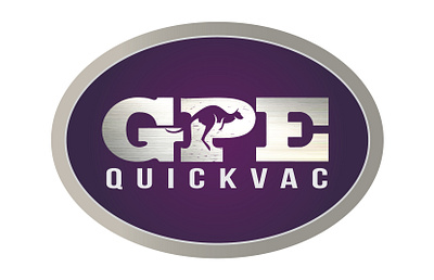 GPE QuickVac Logo australian australian made branding brushed brushed metal buckle engineering engineering logo gpe gpe kangaroo logo kangoo logo logodesign metal purple purple gradient purple logo quick vac