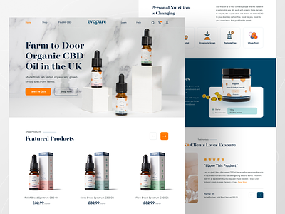 Evopure Homepage : E-Commerce Website Design beauty beauty product capsules cbd e commerce e shop ecommerce evopure homepage landing page nutrition oil online shop organic product shop shopify shopify store web website