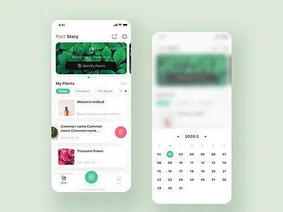 Plant Story app design illustration ui