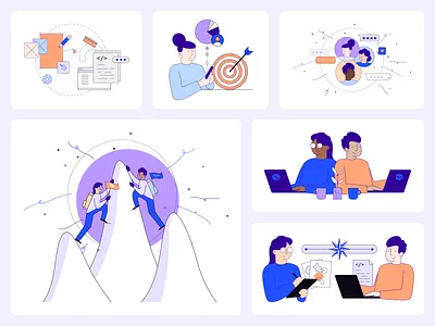 Dynamic illustrations product design ui design ux design