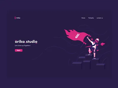 art studio start up illustration for landing page artist banner flat illustration flat illustrations goals graphic design graphic designer illustration landingpage revolution studio success uiux web winner