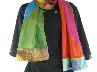 Multicolored Scarf bright multi colored scarf multi colored scarf womens multicolor hair scarf multicolored silk scarf