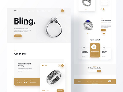 3D Product Landing Page - Dimond ring 3d best design button color colorful design designer diamond ring elegant header landingpage products trending design typography uidesign user experience user interface uxdesign web webdesign website design