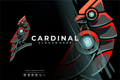 Mecha Robotic Cardinal Bird Logo Design 3d animal animal art animal illustration animation bird branding cardinal cyber design futuristic graphic design illustration logo motion graphics robotic ui