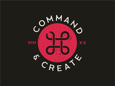 Command ⌘ & Create badge branding branding and identity clean design icon illustration logo vector vintage