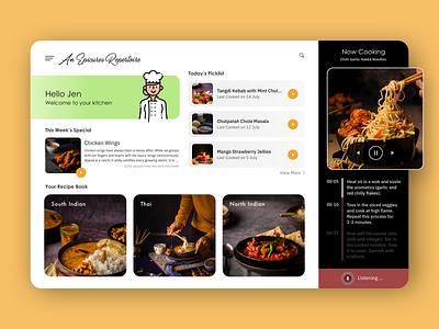 Landing Page - An Epicures Repertoire branding dashboard dashboard app dashboard template dashboard ui design food food app food website foodie illustration interface landing landing page design landingpage product design recipe app sketch vector voice assistant