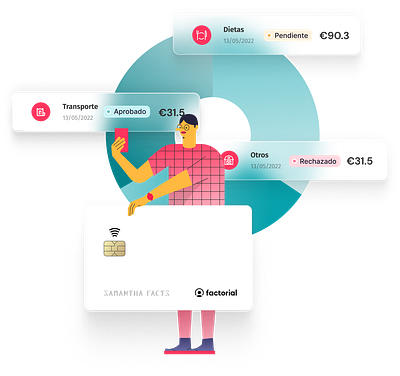 Factorial Expenses - The expense management that helps you save app branding design factorial hr human resources illustration ilustration logo people remote ui workplace