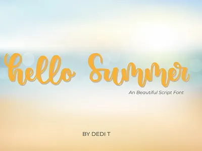Hello Summer birthday card branding branding design design font font design illustration script font signature
