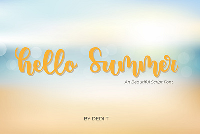Hello Summer birthday card branding branding design design font font design illustration script font signature