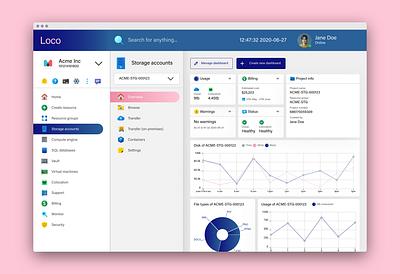 Loco Cloud & Colocation Dashboard app dashboad dashboard app dashboard ui flat minimal ui ux web