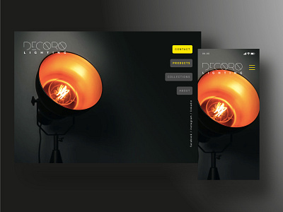 Decoro Lighting Home Screen clean landingpage minimalist simple ui ui design uiuxdesign web web design websitedesign websitedesigner