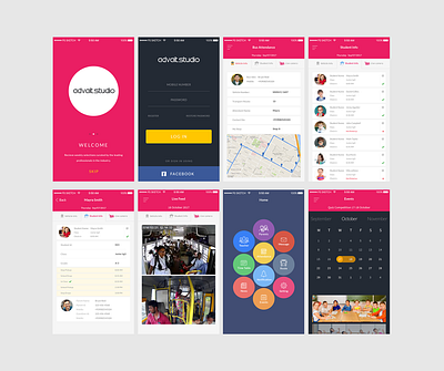 tracking school bus mobile app branding design app school app tacking ui ux web design