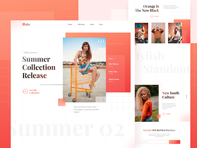 Kalio New Article Landing Page fashion fashion brand flat gradient interaction landing page laptop layout minimalism minimalistic screen simple streetwear ui ux whitespace