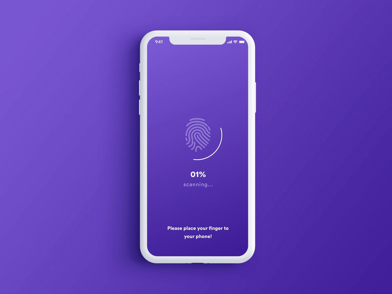 Fingerprint Login Counter - Freebie animation blue counter design designer fingerprint free freebie freebies interaction loader loading loading screen login touch ui ui design xd