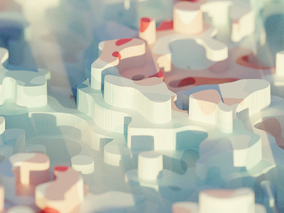 Abstract N-2 3d blender blendercycles cycles design illustration miniature pastel colors render terrain