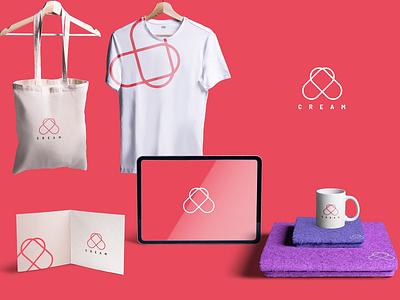cream brand identity branding design flat icon illustration logo logodesign typography vector
