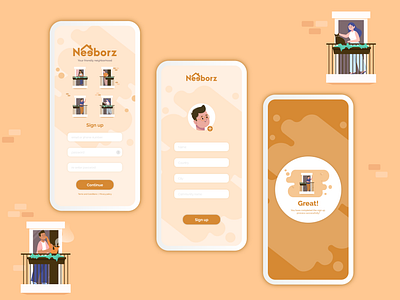 Neeborz - #CreateWithAdobeXD adobe illustrator adobe xd app app design community app creative design design design inspiration dribbble shot illustration illustrator instagram playoffs sign up sign up form ux ux designer uxdesign vector