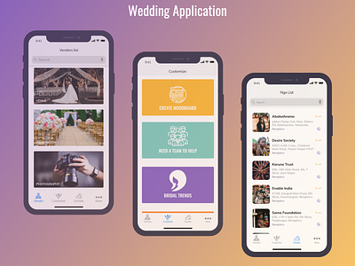 Wedding Application Design(My first Dribble shot) adobexd app behance branding communication design designprocess dribbble dribblers freelance graphicdesign icon typography ui uiux userexperience userinterface userinterfacedesign ux website