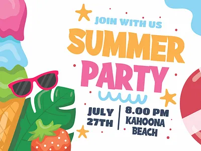 Summer Party branding design font font awesome font design logo minimal summer summer flyer summer party summertime typography vector