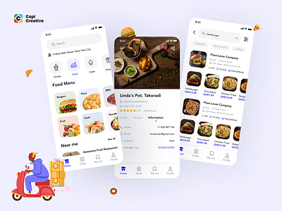 Piver - Food Delivery App Design app creative delivery design food mobile ridehailing shipper ui ui kit