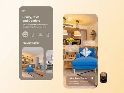 Home Theme Mobile Applicatipn-UX/UI Design adobe xd branding clean concept creative design 2020 dubai designer furniture furnitureapp hira homeapp hometheme illustration minimal mobile app mobile ui productdesign sofaset uxui webdesign