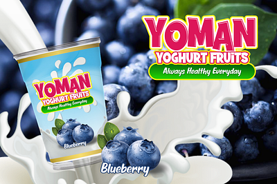 Yoman (Yoghurt Packaging) branding cup cup mockup design font font awesome font design logo package package design packaging typography yoghurt