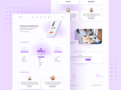 Insov software development website clean design homepage newsletter product services testimonials typography ui ux web webdesign webdesigner website