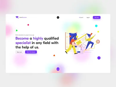 Smart education - website design concept (Blur) blur blurred background design education education website english logo ui uidesign uiux uiuxdesign web design webdesign website website design