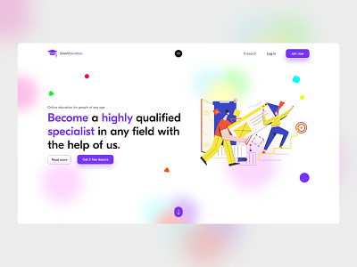 Smart education - website design concept (Blur) blur blurred background design education education website english logo ui uidesign uiux uiuxdesign web design webdesign website website design