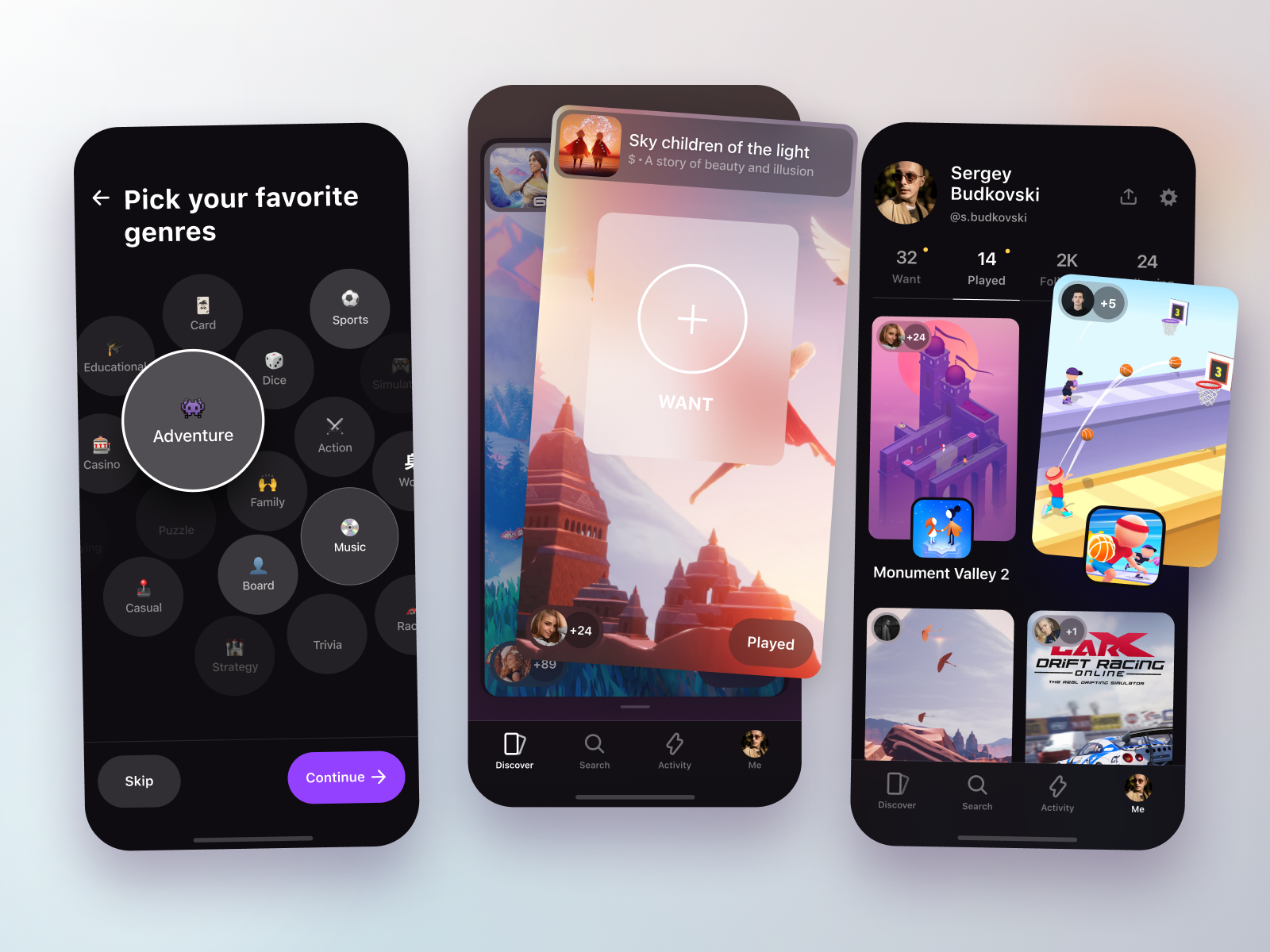 Example of Skich | New way to discover mobile games