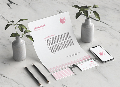 LumiRose / Visual Identity branding candle design feminine graphic design illustrator logo design logodesign logotype luxurious