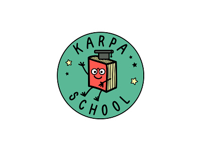 Karpa school Logo cartoon cartoon character design flat flat design illustration illustrations illustrator logo logo design logodesign logotype poster vector