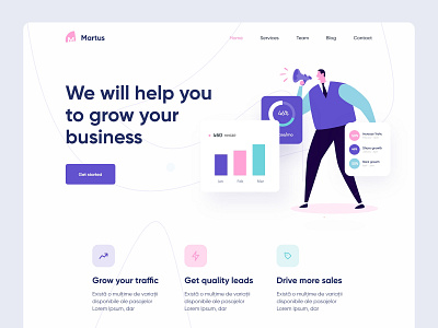 Digital Marketing Agency Website agency landing page agency website clean colorful creative design agency design website digital marketing illustration marketing marketing landing page marketing website product design seo ui ux web design