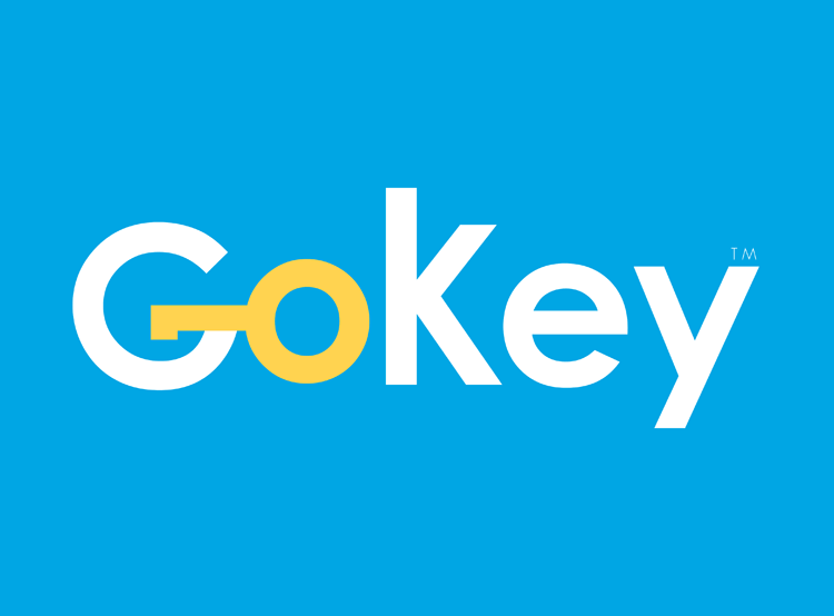 GoKey BC Back Fin branding design logo minimal security app typography web website