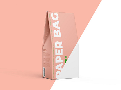 Paper Bag Mockup. Half Side view branding branding design coffee packaging cookie packaging design inspiration mockup mockup psd nuts packaging mockup psd snack tea packaging