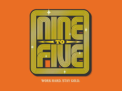 Nine to Five art branding design font illustration lettering logo type typeface typography vector