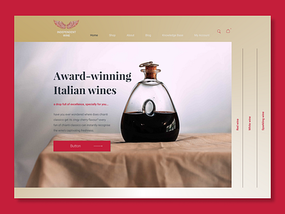 Independent Wine alcohol landing page online boutique premium wine wine