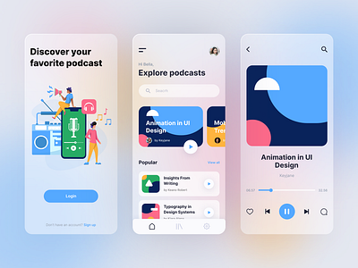 Podcast mobile app exploration mobile app mobile ui music podcast podcasting