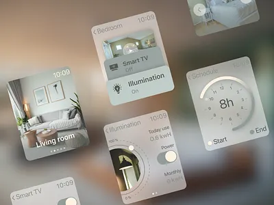 SmartHome - WatchOS app apple watch clean concept design figma flat green interface ios iot minimal product design smart home smart house smart watch uiux