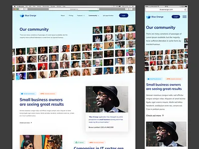 Our community page, for laptop and mobile devices blue app branding business web business website community design logo mobile design mobile ui ux web webdesign website