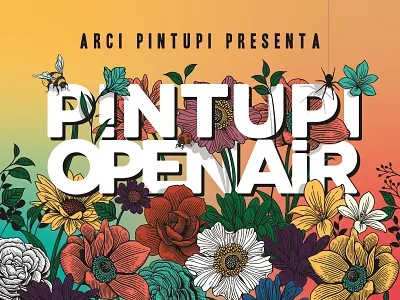 Pintupi Open Air Music Festival arci arci pintupi band bee branding brianza club festival flowers graphic illustration italy ladybug logo music music festival pintupi presents spider vector