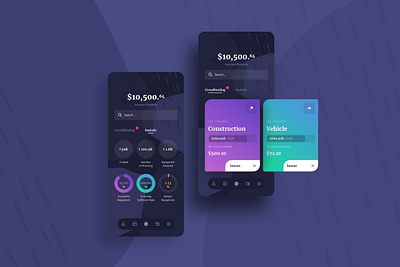 Investment Mobile Application UI Kits app clean design finance app funding gradient interface kit mobile money pattern saving search sketch smartphone transparent ui ux