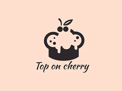 Top on cherry logo art backery cake cherry creator delicious design designer food graphics illustration logo logo design make sweet top
