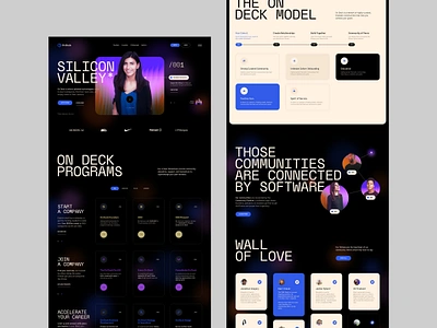 OnDeck - homepage redesign black branding business community dark design flat funding gold home homepage illustration luxury minimalism onepage programs redesing ui ux website