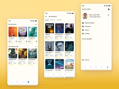 Acrid Book- Concept of the virtual reading platform. Screen- 04 apple book branding colour creative design ecommerce illustration ios library logo managment minimal reading typography ui ux