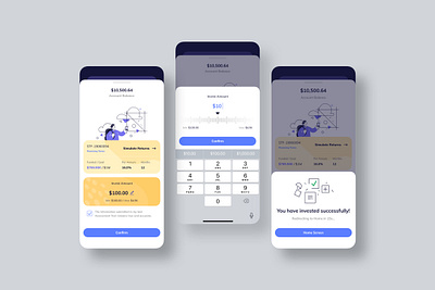 Register an Investment Mobile UI app bottom sheet design finance fintech funding illustration investment mobile money popup sketch slider successful ui ux