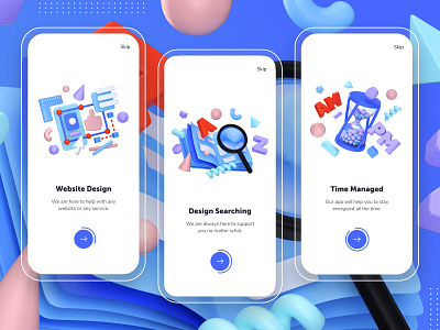 Onboarding Screen Design 3d 3d illustration app app design application design flat illustration ios minimal mobile mobile app mobile app design onboarding onboarding illustration onboarding screen onboarding ui typography ui ux