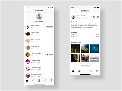 Instagram Case study branding campaign case study casestudy dashboad data data visulization design income inspiration instagram management minimalist mobile app social media socialmedia transactions ui ux vector