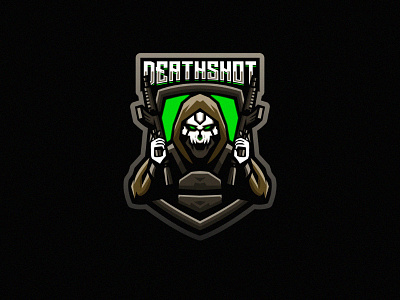 DeathShot branding esportlogo esports gaming logo gaminglogo logodesign logoesport mascot character mascot design mascotlogo